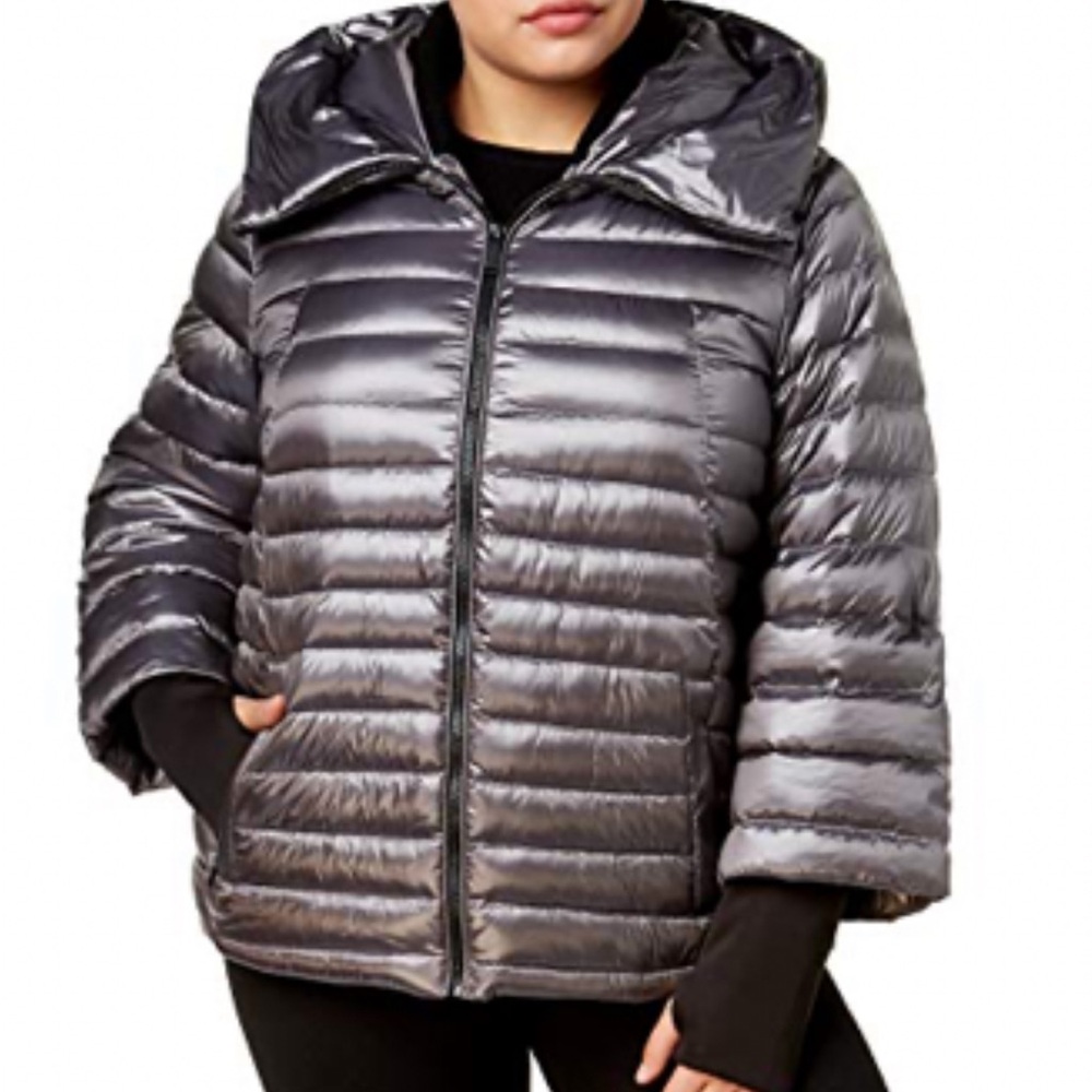 Calvin Klein Women's Performance Plus Size Hooded Puffer Jacket